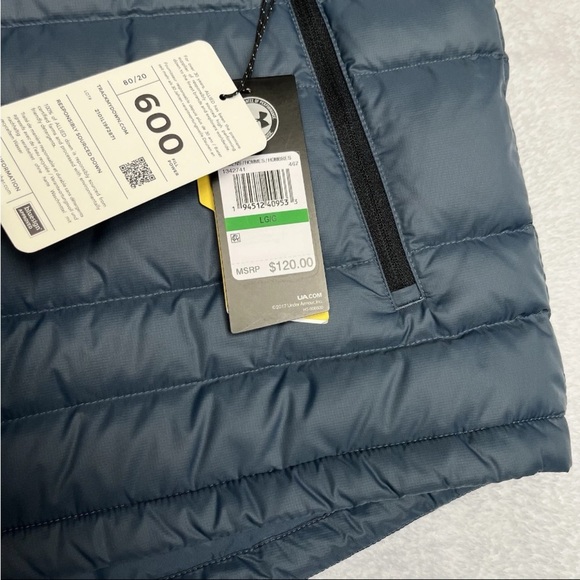 Under Armor Storm Cold Gear Puffer Vest Sz L Mechanic Blue 600 Down Outdoor NWT - Picture 4 of 15
